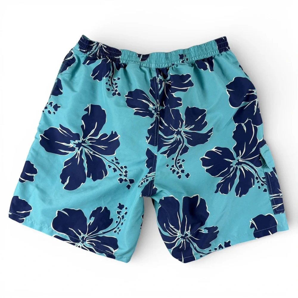 Polo Ralph Lauren Swim Shorts Mens‎ XL Blue Floral Boardshort Trunks Drawstring